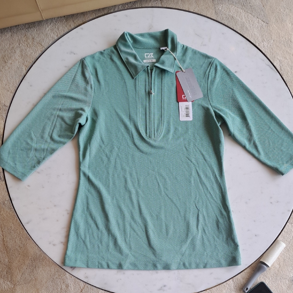 Cutter & Buck Teal Quarter Zip Shirt